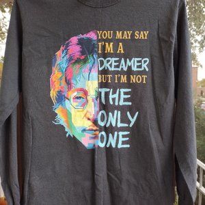 John Lennon T Shirt Small Black Long Sleeve You May Say I’m a Dreamer.